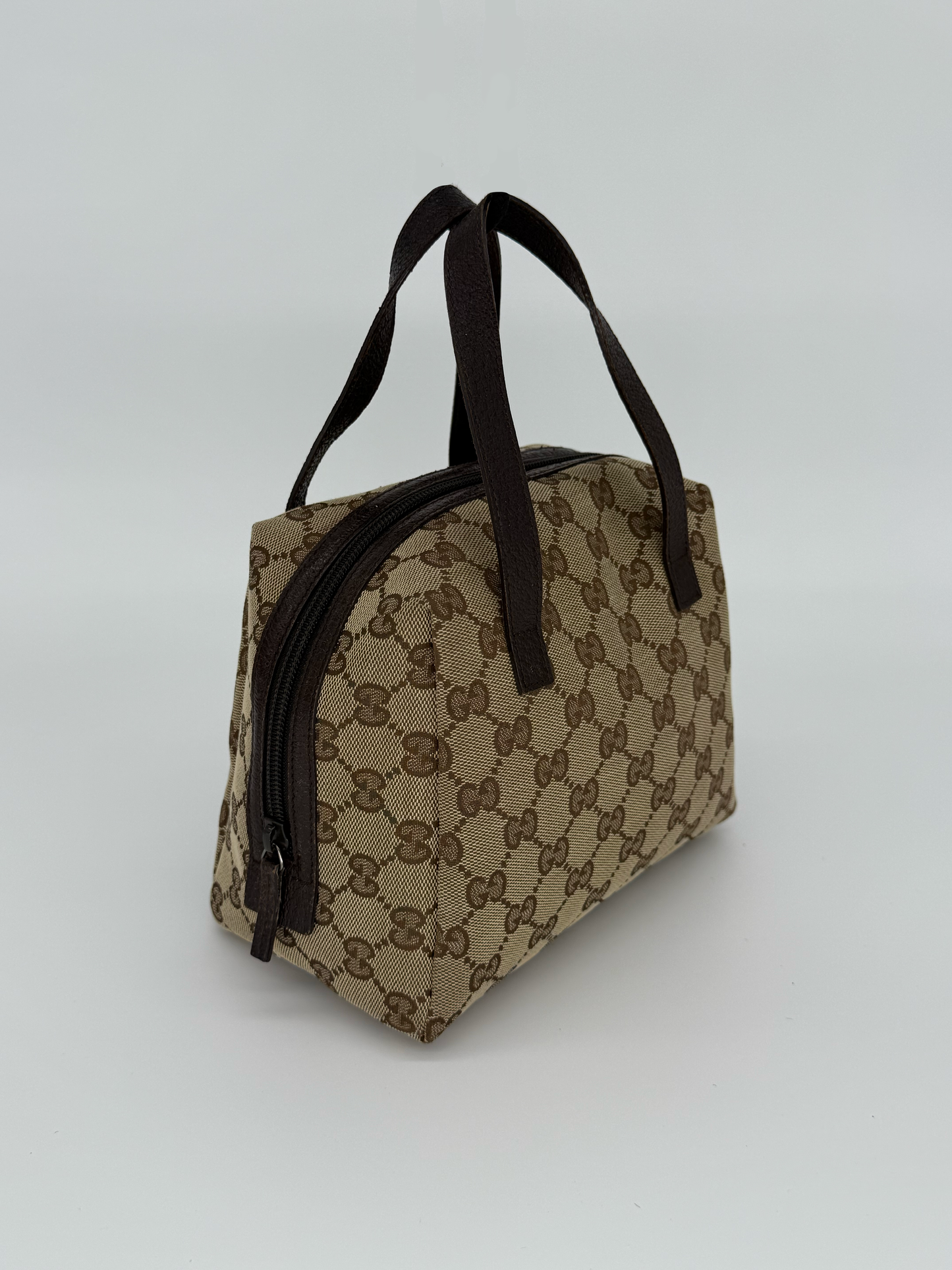 Gucci Zip Around Bowling Bag GG Canvas