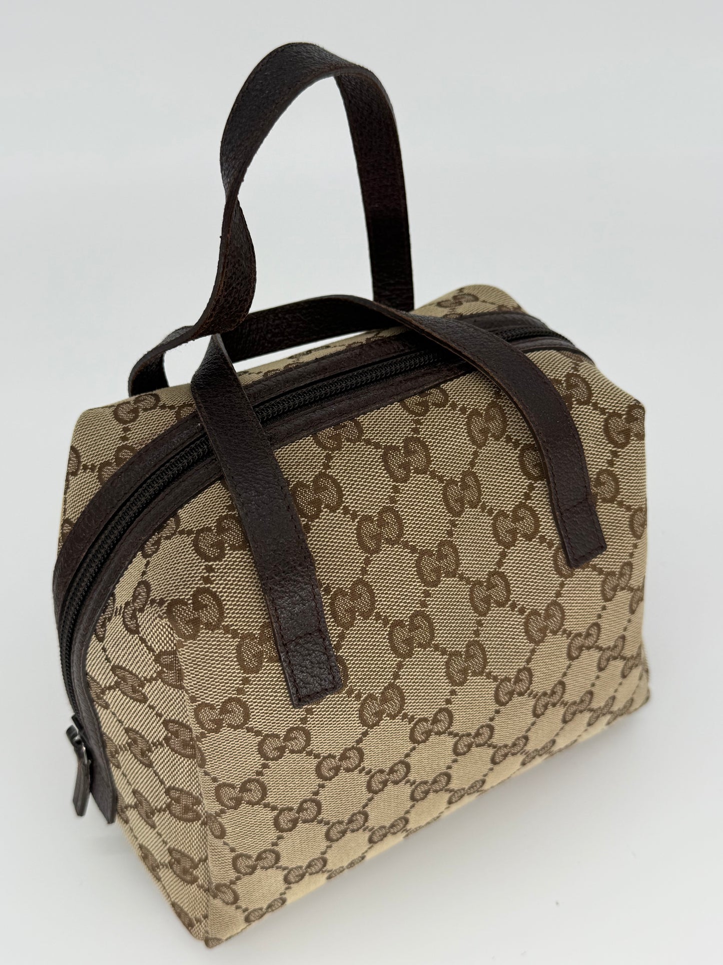 Gucci Zip Around Bowling Bag GG Canvas